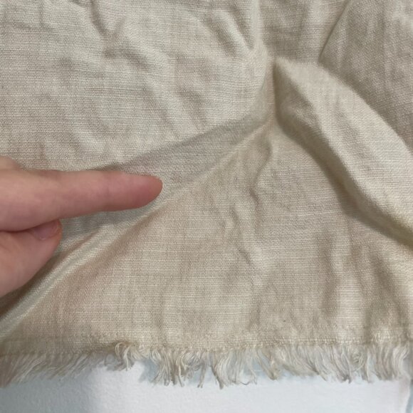 CLOTH & STONE ANTHROPOLOGIE ANTHRO Frayed Off the Shoulder Top Cream Boho Hippie - Picture 9 of 16